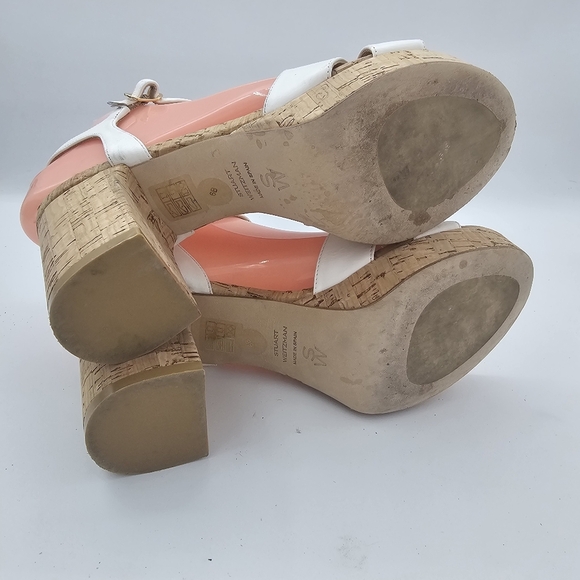 Stuart Weitzman Dayna White Platform Sandals Size 6B - Picture 9 of 12